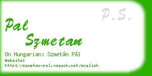 pal szmetan business card