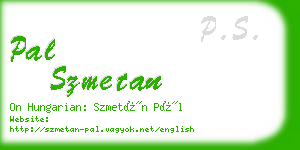 pal szmetan business card